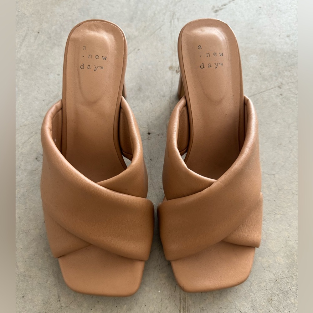 A New Day cute heeled sandals, used with normal wear as seen in photos